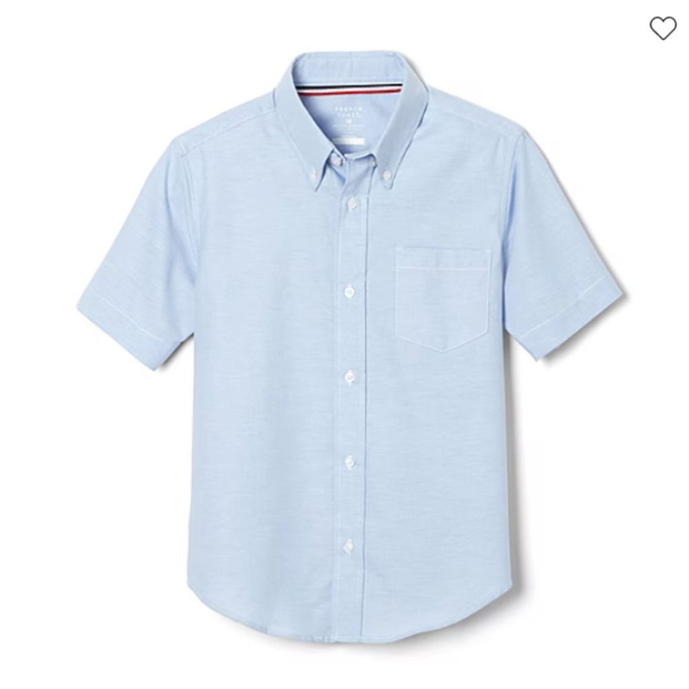 French Toast SE9003 Boys Short Sleeve Button Down Shirt Light Blue